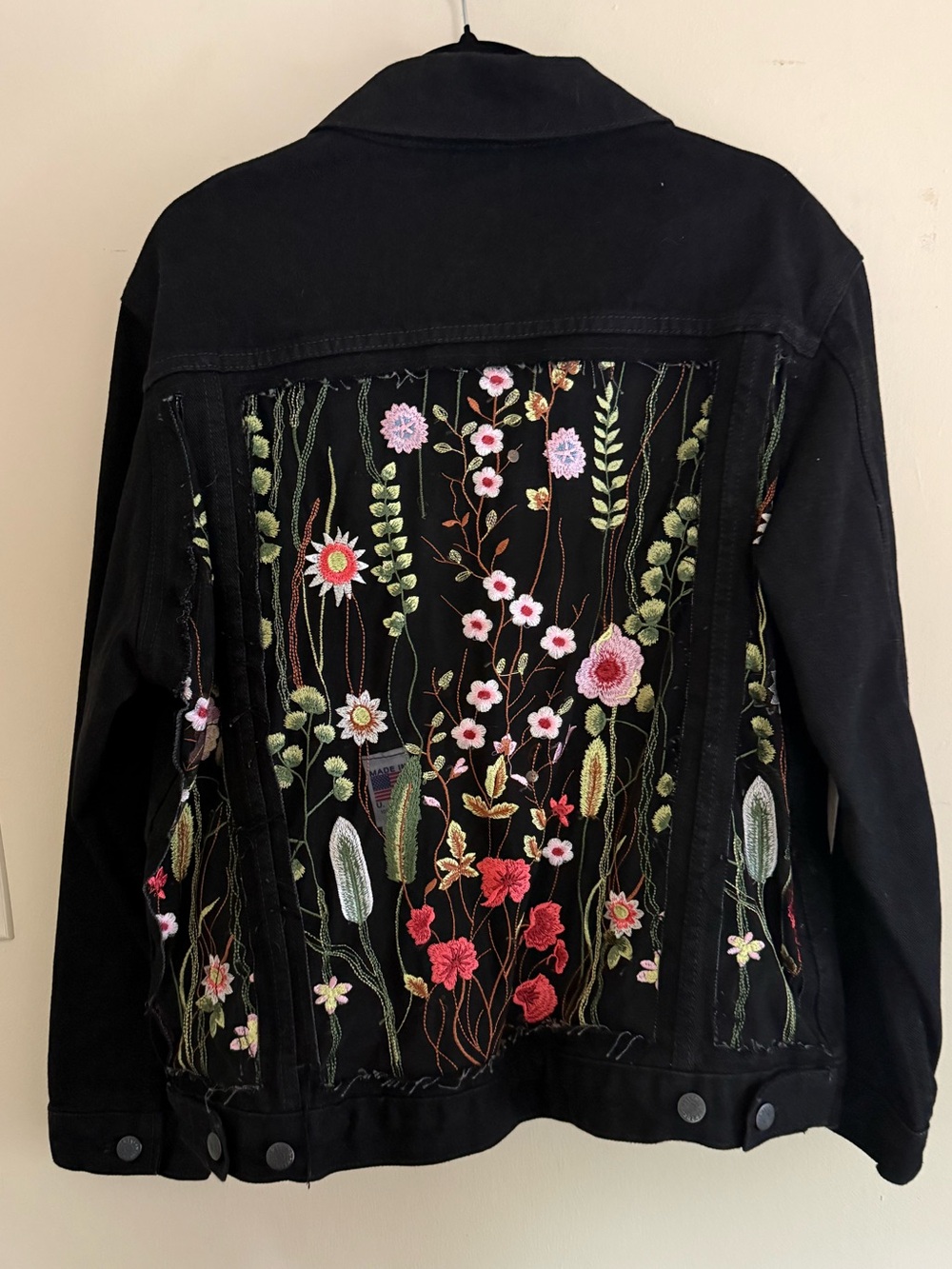 Dragon Denim Black Floral Jacket
